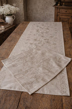 Bieżnik lniany 50x170 + 4 serwetki 45x45 komplet stołowy premium 100% LEN