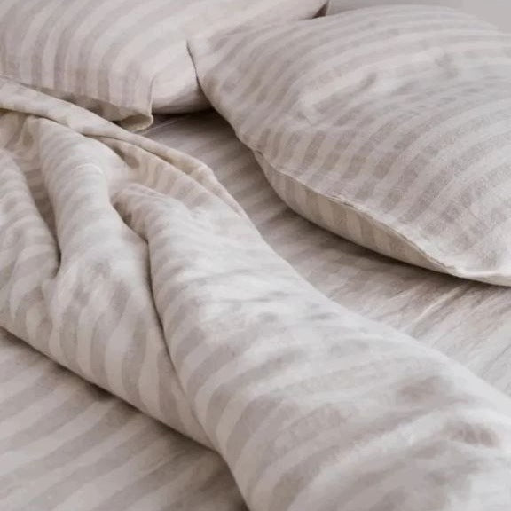 KOMPLET POŚCIELI 220x200 77% LEN bawełna 170 g/m² 4-cz z prześcieradłem Długość poszewki na kołdrę 220 cm