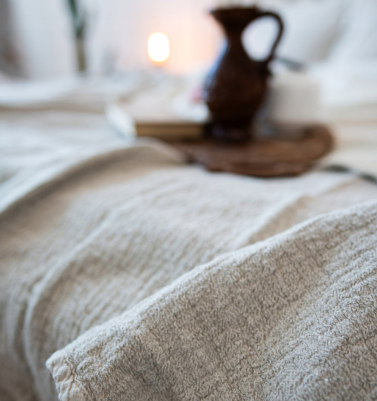 PLED/NARZUTA/KOC LUI naturalny LEN 81% 190x180 cm dwustronny Certyfikat OEKO-TEX Standard 100