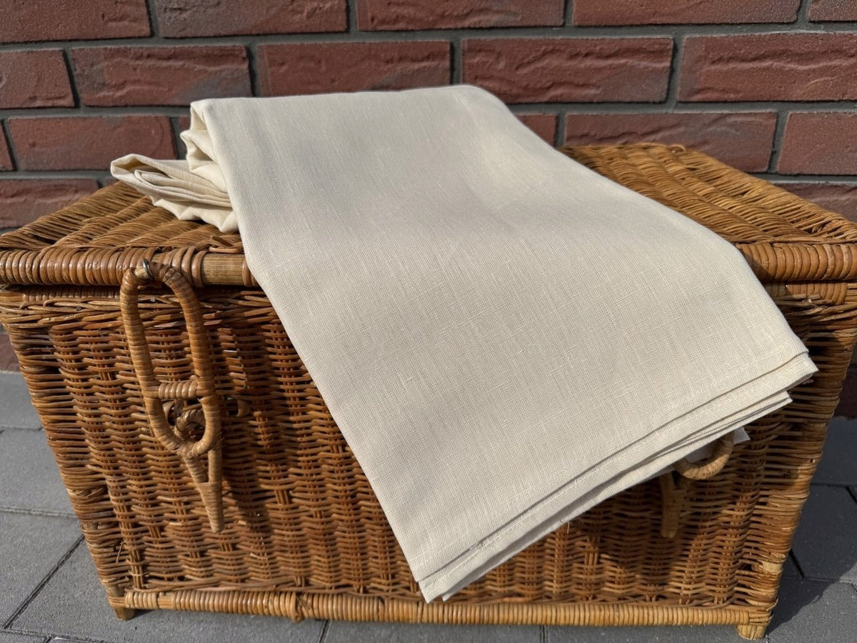 PRZEŚCIERADŁO tradycyjne 100% LEN 240×250 cm naturalny