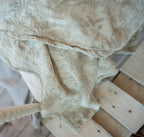 Pled lniany 200x220 Narzuta Koc 71% LEN VARABI Paproć Naturalny Beżowy Materiał wykonania len
