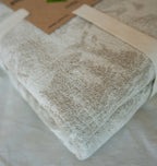 Pled lniany 200x220 Narzuta Koc 71% LEN VARABI Paproć Naturalny Beżowy Szerokość produktu 220 cm