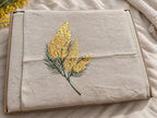 Pościel lniana 100% LEN 210x220 240x240 50x70 komplet MIMOZA haft PREMIUM Kod producenta 24c7