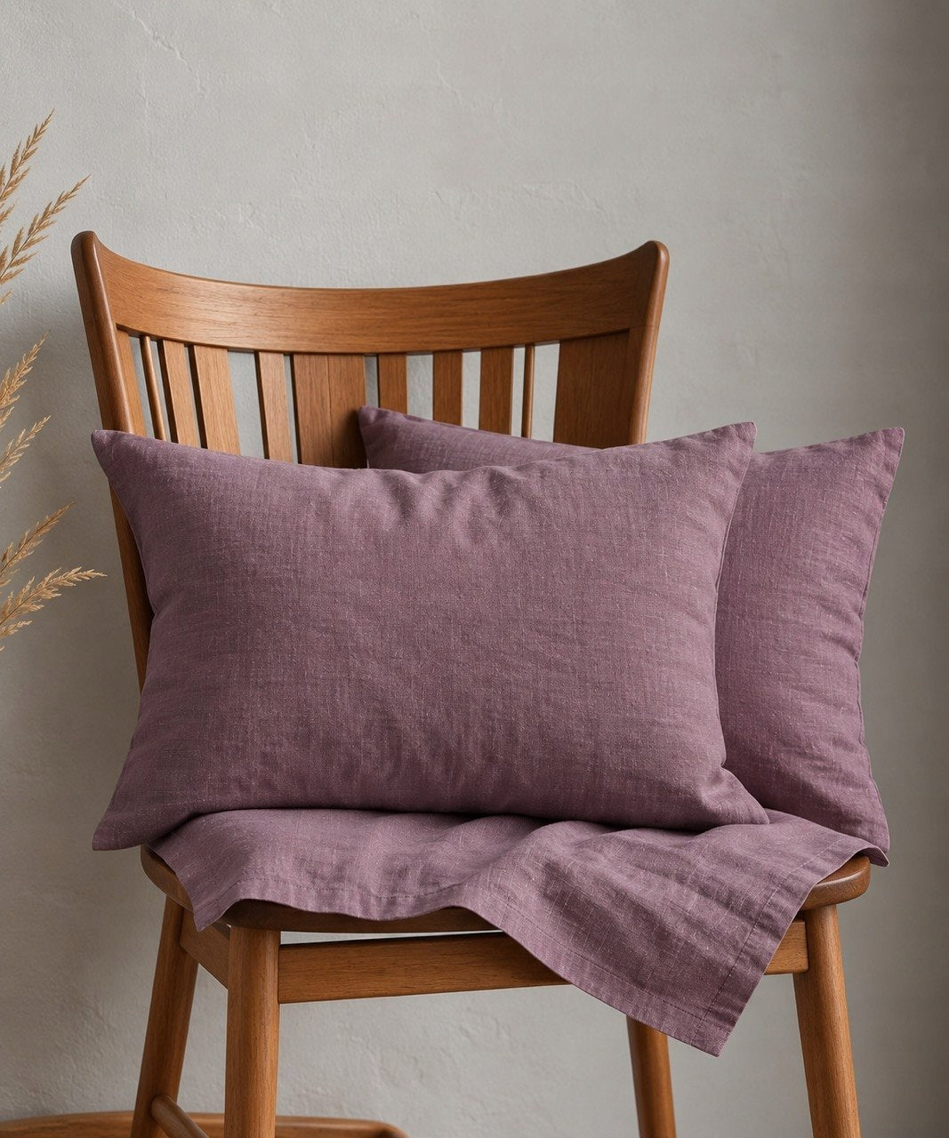 Poszewki lniane 50x70 cm 2 szt. 100% len fioletowy naturalne na poduszki