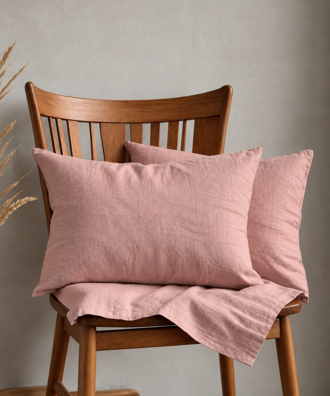 Poszewki lniane 50x70 cm 2 szt. 100% len różowe naturalne na poduszki