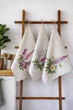 RĘCZNIK ŚCIERKA KUCHENNA LEN 46x60 KOMPLET 3 sz letni dzień Długość 60 cm