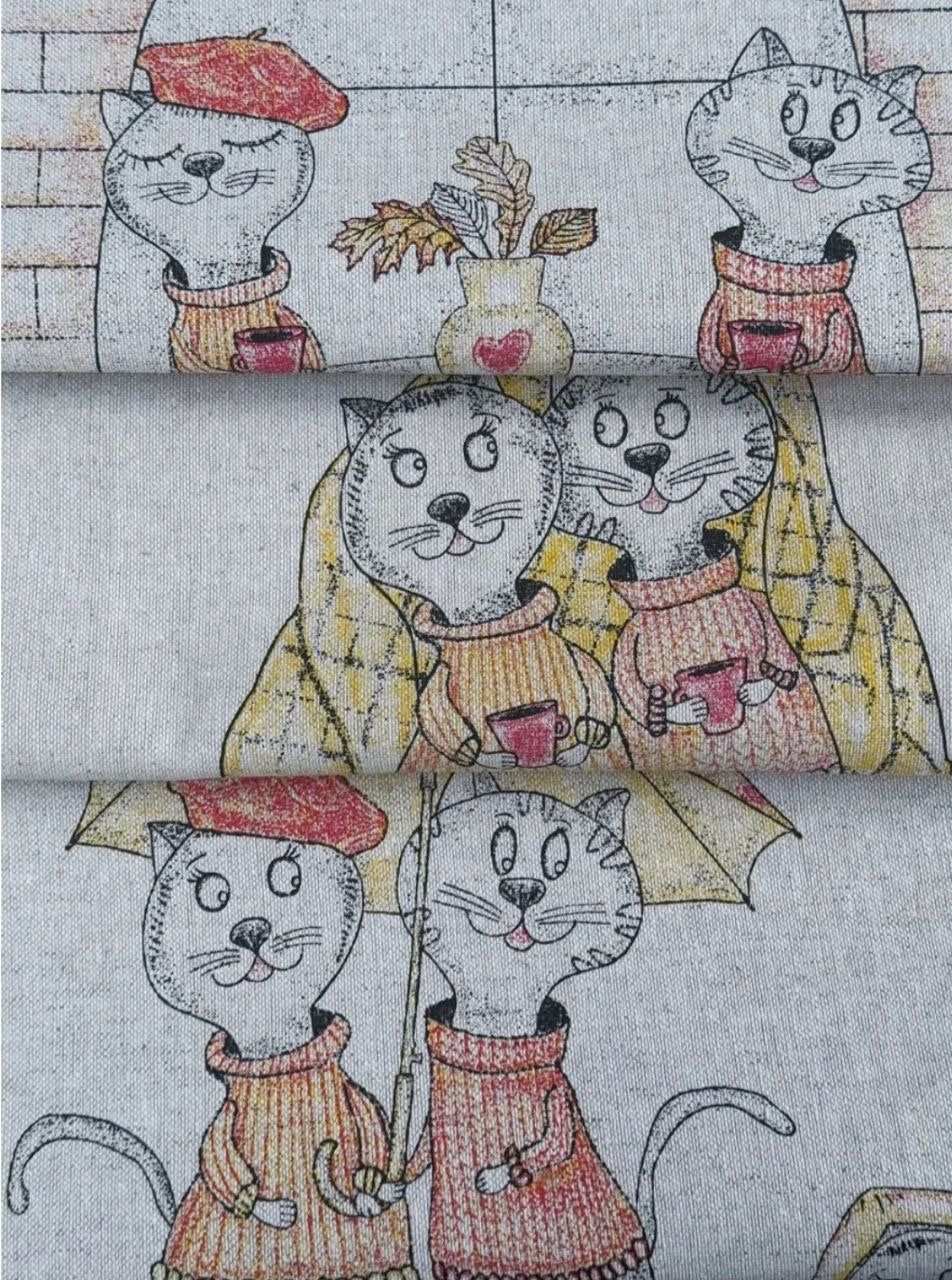 RĘCZNIK ŚCIERKA KUCHENNA LEN 46x60 KOMPLET 3 sz mur miau koty Długość 60 cm