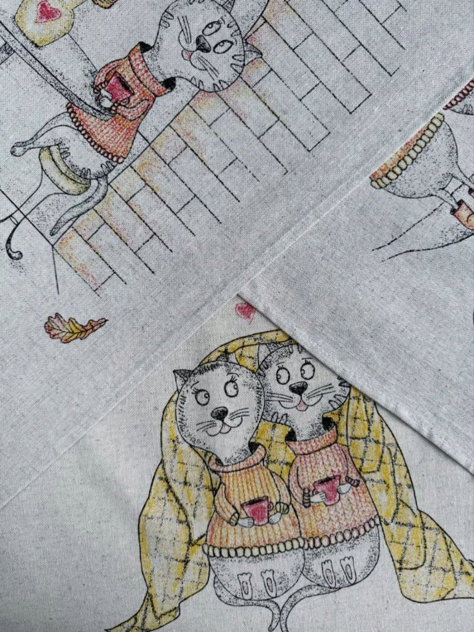RĘCZNIK ŚCIERKA KUCHENNA LEN 46x60 KOMPLET 3 sz mur miau koty EAN (GTIN) 4810105766192