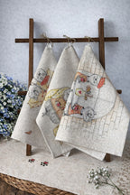 RĘCZNIK ŚCIERKA KUCHENNA LEN 46x60 KOMPLET 3 sz mur miau koty Marka bez marki
