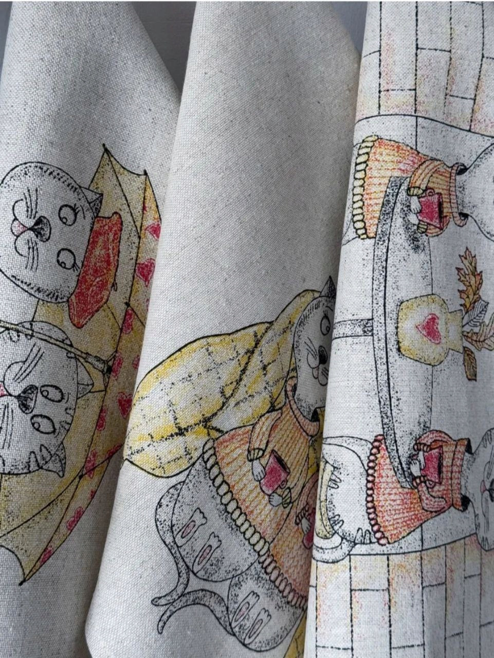 RĘCZNIK ŚCIERKA KUCHENNA LEN 46x60 KOMPLET 3 sz mur miau koty Rodzaj ręcznik (ścierka)