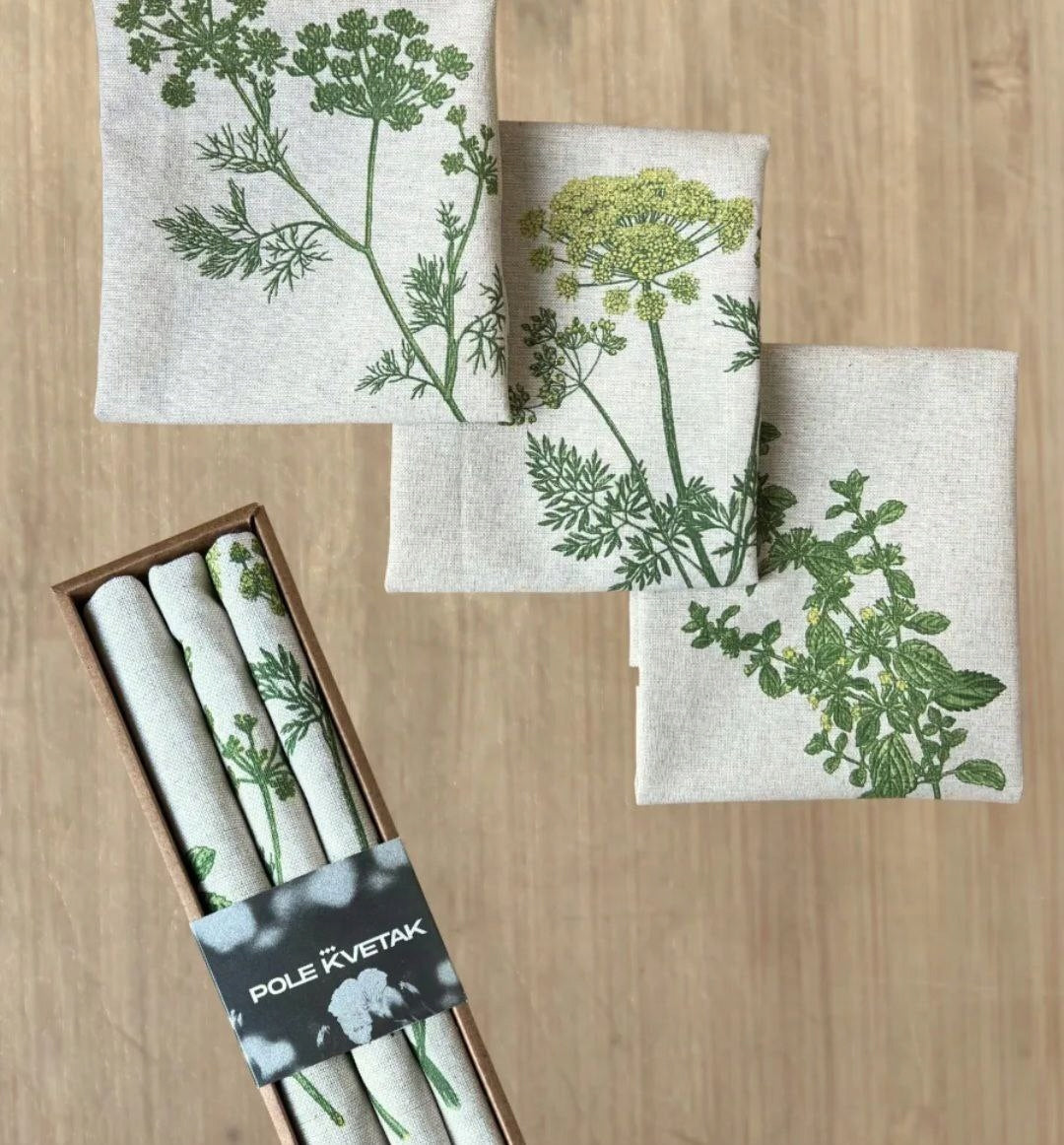 RĘCZNIK ŚCIERKA KUCHENNA LEN 46x60 KOMPLET 3 sz przyprawy ziołowe