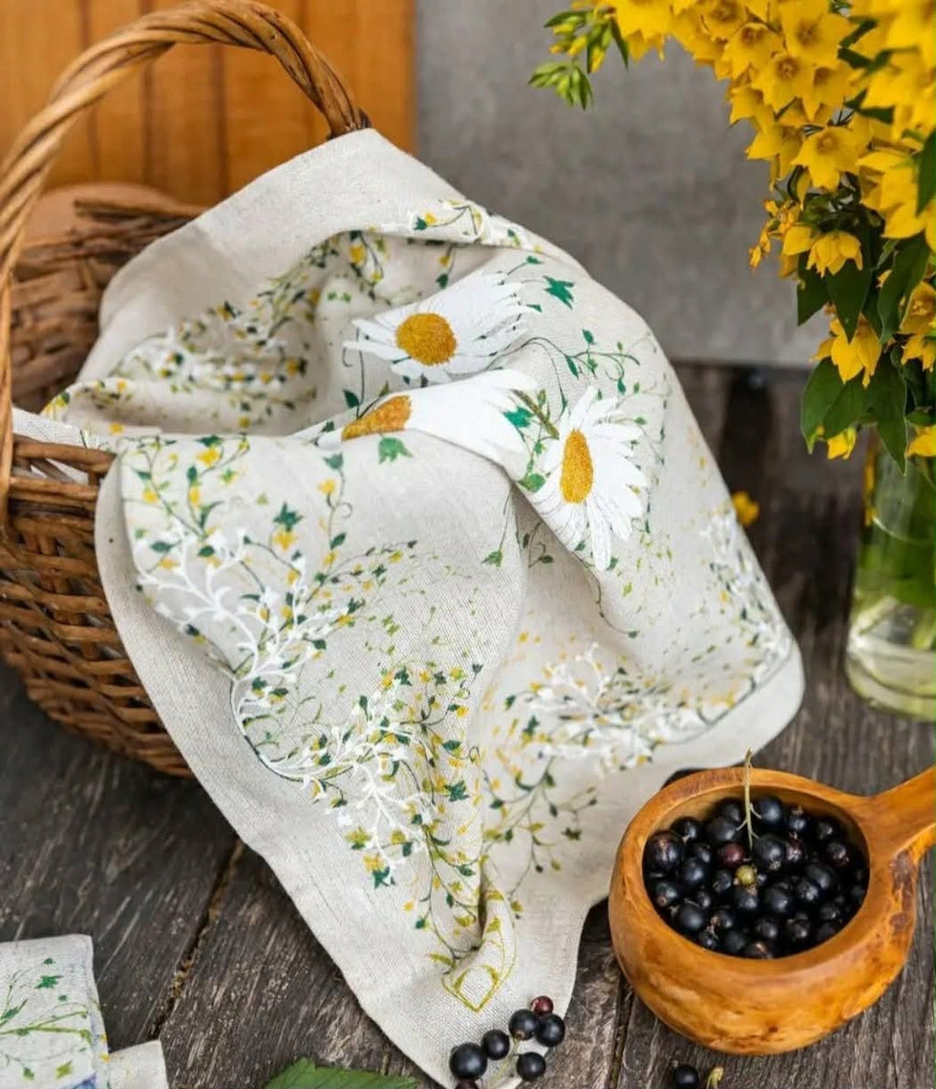 RĘCZNIK ŚCIERKA KUCHENNA LEN 46x60 KOMPLET 3 sz zioła polne Cechy dodatkowe antybakteryjne biodegradowalne możliwość prania w pralce