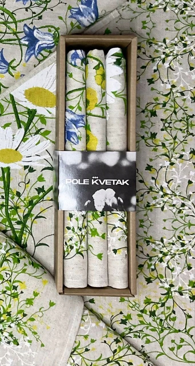RĘCZNIK ŚCIERKA KUCHENNA LEN 46x60 KOMPLET 3 sz zioła polne