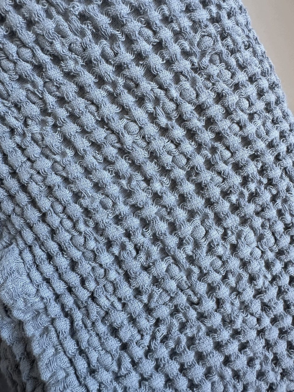 RĘCZNIK lniany 38×65 cm o strukturze plastra miodu szary Stan opakowania oryginalne
