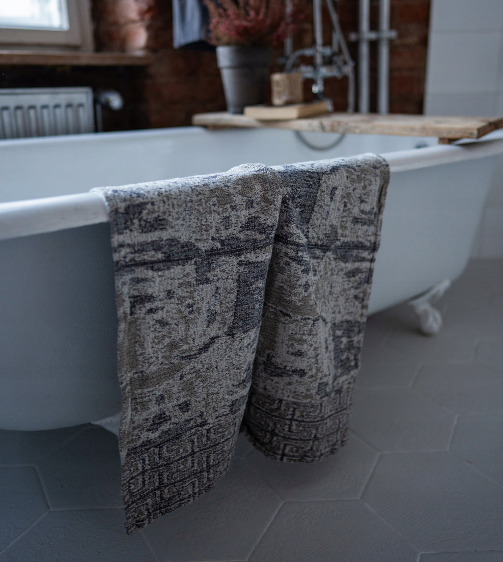 Ręcznik lniany marmur naturalny premium miękki chłonny 55×115 cm Kod producenta 17C356