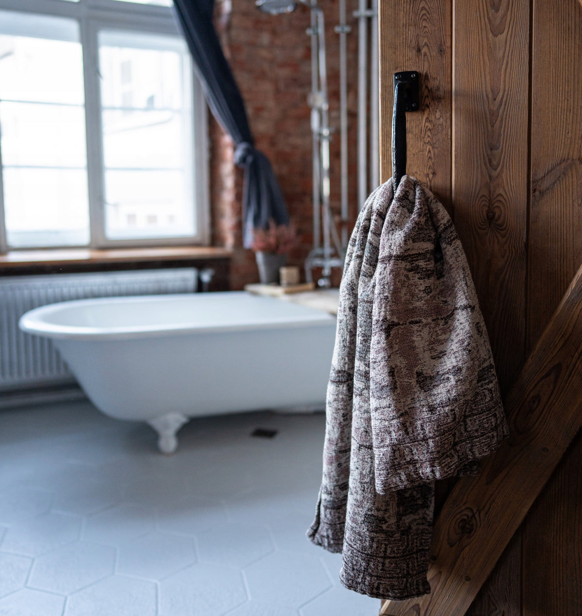 Ręcznik lniany marmur naturalny premium miękki chłonny 55×115 cm