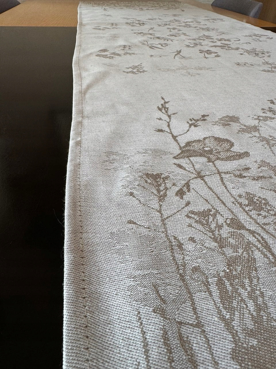 Bieżnik lniany 50x170 + 4 serwetki 40x40 komplet stołowy premium