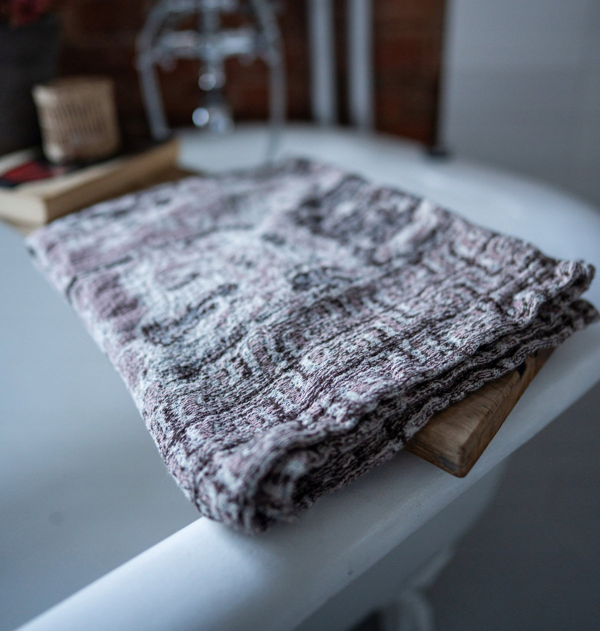 Ręcznik lniany marmur naturalny premium miękki chłonny 55×115 cm