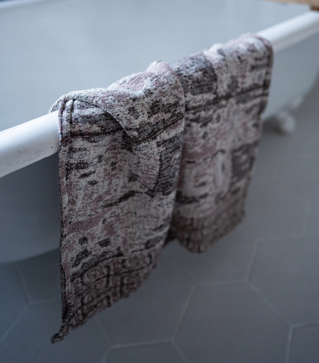 Ręcznik lniany marmur naturalny premium miękki chłonny 55×115 cm
